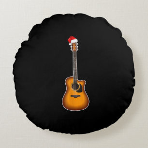 Guitar Santa Hat Kerstmis Pajama Decoraties Rond Kussen
