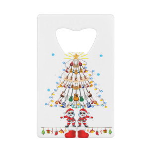 Guitar Santa kerstboom Funny Music Loopt op Creditkaart Flessenopener