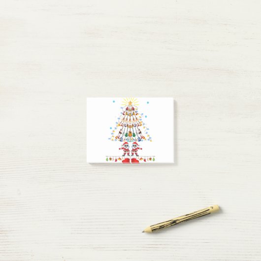 Guitar Santa kerstboom Funny Music Loopt op Post-it® Notes (Op bureau)