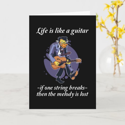Guitar say - Het leven is als een gitaar Kaart (Gele Bloem)