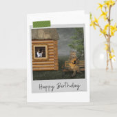 Guitar Serenade Cats Funny Birthday Card Kaart (Gele Bloem)