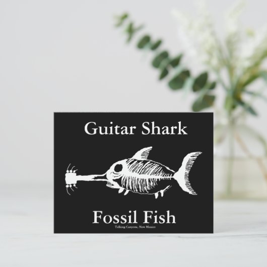 Guitar Shark Fossil Fish Briefkaart (Staand voorkant)