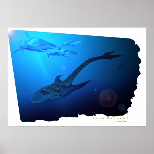 Guitar Shark Poster (Voorkant)