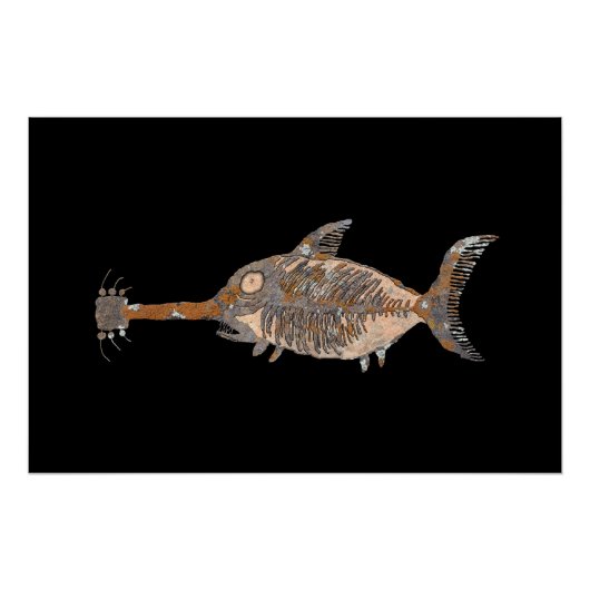 Guitar Shark Talking Canyons, New Mexico Perfect Poster (Voorkant)