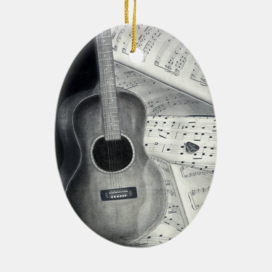 Guitar & Sheet Music Ornament (Achterkant)