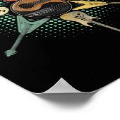 Guitar Shirt. Retrostijl, cadeau voor gitarist Poster (Hoek)