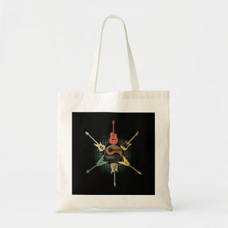 Guitar Shirt. Retrostijl, cadeau voor gitarist Tote Bag