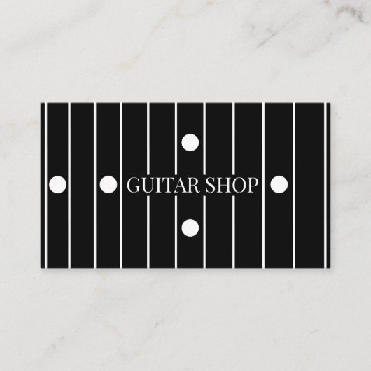 Guitar Shop Luthier Ebony Fretboard Graphic Design Visitekaartje (Voorkant)