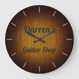 Guitar Shop Tobacco Sunburst Clock Grote Klok