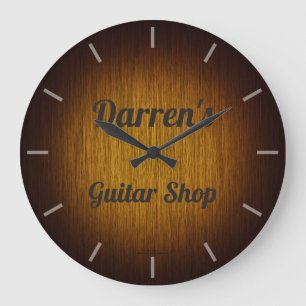 Guitar Shop Tobacco Sunburst Clock Grote Klok