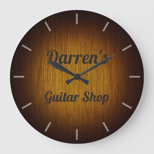 Guitar Shop Tobacco Sunburst Clock Grote Klok (Voorkant)