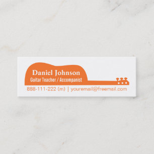 Guitar Silhouette Musician Band Mini Visitekaartje