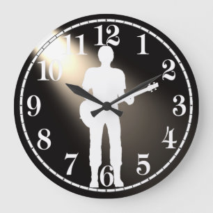 Guitar Siluhette voor ronde (Grote) wandklok