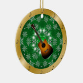 Guitar ~ Silver ~ Green ~ Gold ~ Kerstmis ~ Keramisch Ornament (Rechts)