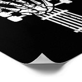 Guitar Skeleton Rock N Roll Rocker Sign Punk Hallo Poster (Hoek)