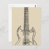 Guitar Sketch Briefkaart (Voorkant / Achterkant)