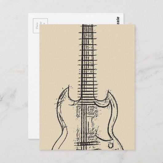 Guitar Sketch Briefkaart (Voorkant / Achterkant)