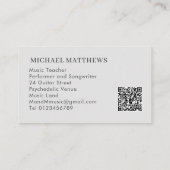 Guitar Songwriter Musician Custom Q R Code Visitekaartje (Achterkant)