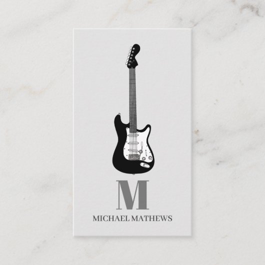 Guitar Songwriter Musician Custom Q R Code Visitekaartje (Voorkant)