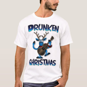 Guitar Spelen Drunken Reindeer Ugly Kerstmis T-shirt
