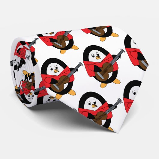 Guitar Speling Penguin Stropdas (Opgerold)
