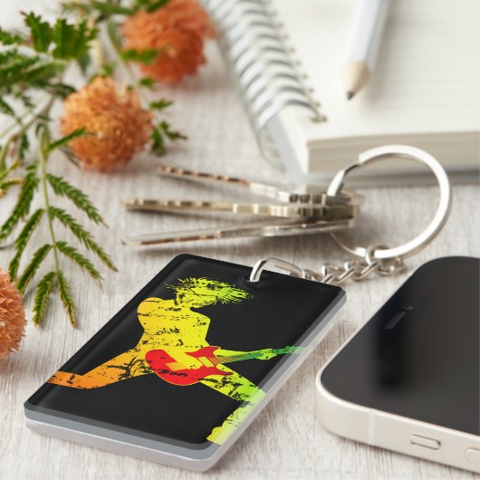 Guitar Speling Rocker Sleutelhanger (Voorkant Rechts)