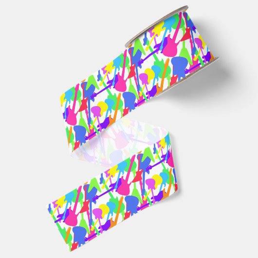 Guitar Splash Pattern Grosgrain Lint (Achterkant)