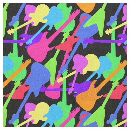 Guitar Splash Pattern Stof (Close Up)