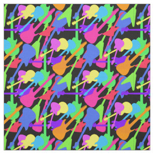 Guitar Splash Pattern Stof