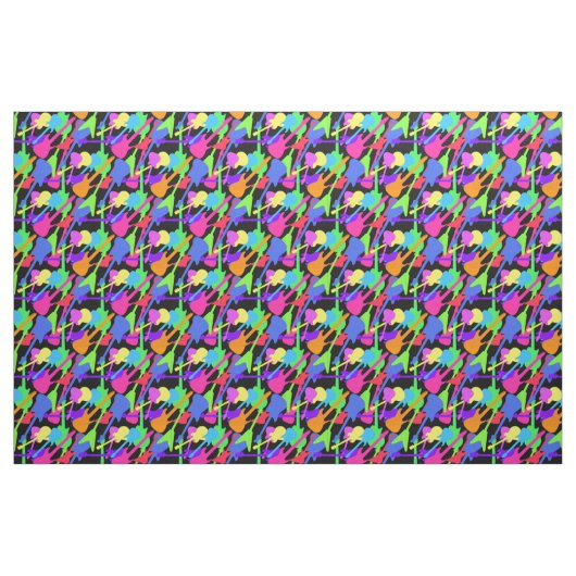 Guitar Splash Pattern Stof (Fat Quarter)