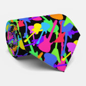 Guitar Splash Pattern Stropdas (Opgerold)