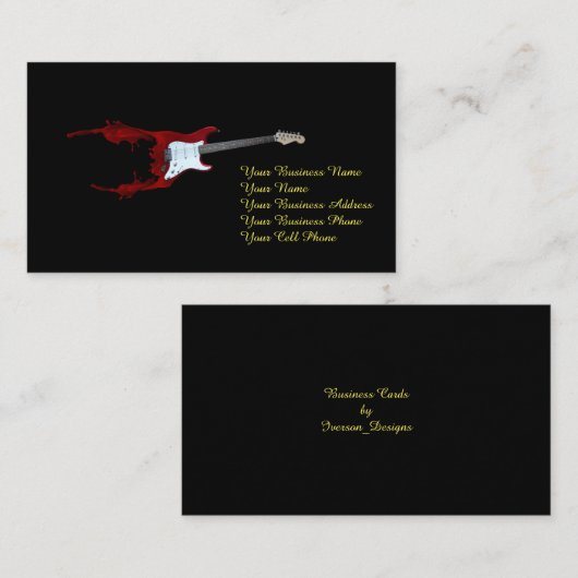 Guitar Splash Visitekaartje (Voorkant / Achterkant)
