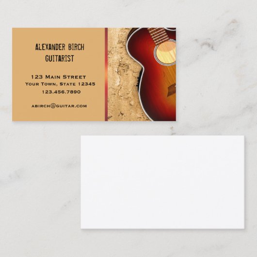 Guitar, Stone Wall Visitekaartje (Voorkant / Achterkant)
