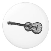 Guitar string instrument  muziekkunst keramische knop (Voorkant)