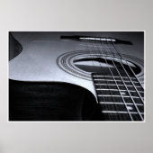 Guitar Strings Canvas BW Poster (Voorkant)