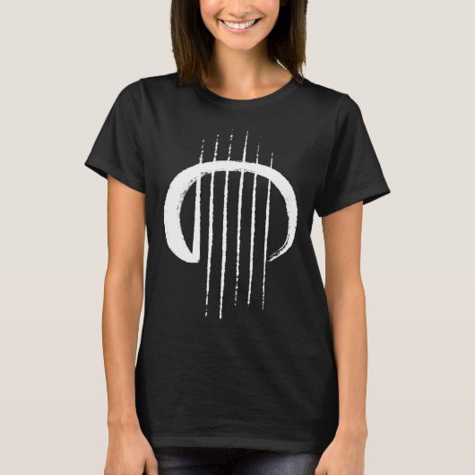 Guitar Strings Enso Japan Zen Circle Calligrafie G T-shirt (Voorkant)