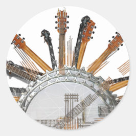 GUITAR STRINGS IN THE SUN RONDE STICKER