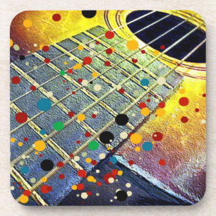 Guitar Strings Musical Waterverf Bier Onderzetter