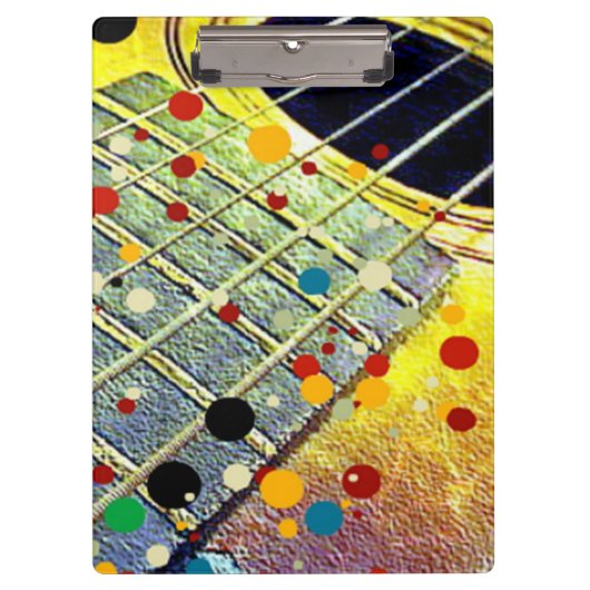 Guitar Strings Musical Waterverf Klembord (Voorkant)
