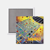 Guitar Strings Musical Waterverf Magneet (Voorkant / Achterkant)