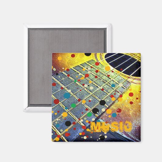Guitar Strings Musical Waterverf Magneet (Voorkant / Achterkant)