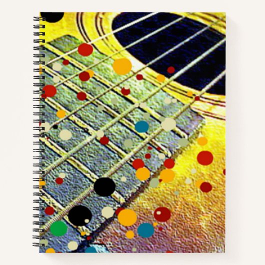 Guitar Strings Musical Waterverf Notitieboek (Voorkant)