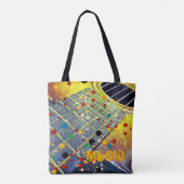 Guitar Strings Musical Waterverf Tote Bag (Achterkant)