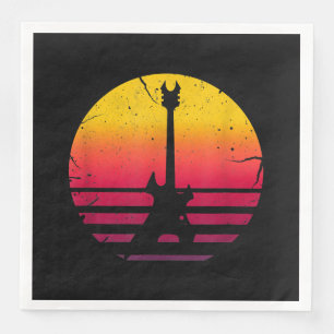Guitar Sunset Electric Rock Music Lover Instrument Servet