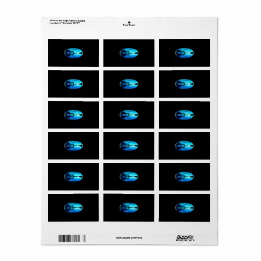 Guitar Sunset Sky Trees City Lake Reflection Etiket (Full Sheet)