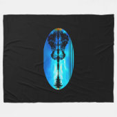 Guitar Sunset Sky Trees City Lake Reflection Fleece Deken (Voorkant (Horizontaal))