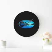 Guitar Sunset Sky Trees City Lake Reflection Grote Klok (Huis)