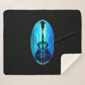 Guitar Sunset Sky Trees City Lake Reflection Sherpa Deken (Voorkant (horizontaal))