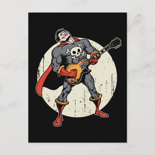 Guitar Superheld Briefkaart (Voorkant)