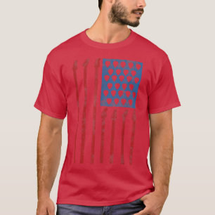 Guitar T US Flag Rock Guitar 1444 T-shirt
